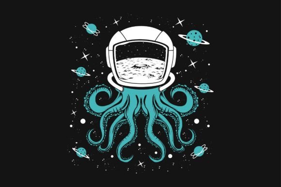 Astronaut Octopus Space SVG T-shirt: Graphics for Crafts