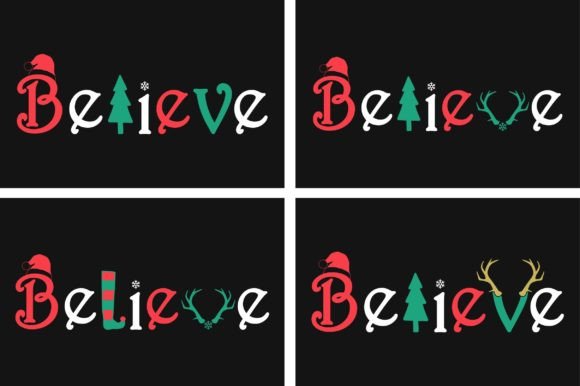 Believe Christmas SVG Vector T-shirt