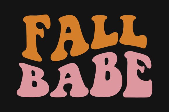 Fall Babe Retro Wavy SVG Vector T-shirt Graphics
