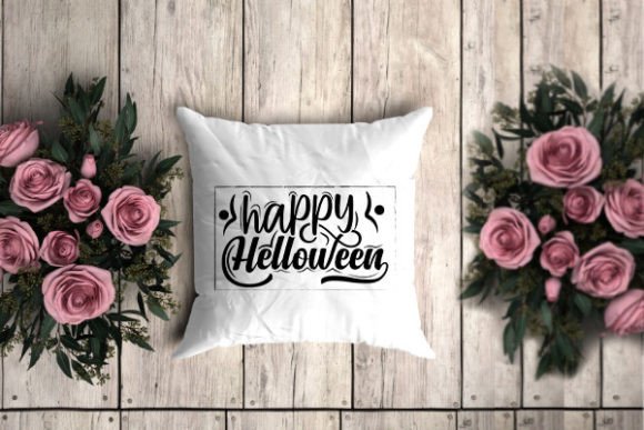 Happy Halloween Free Pillow Template Svg for Crafts and Graphics