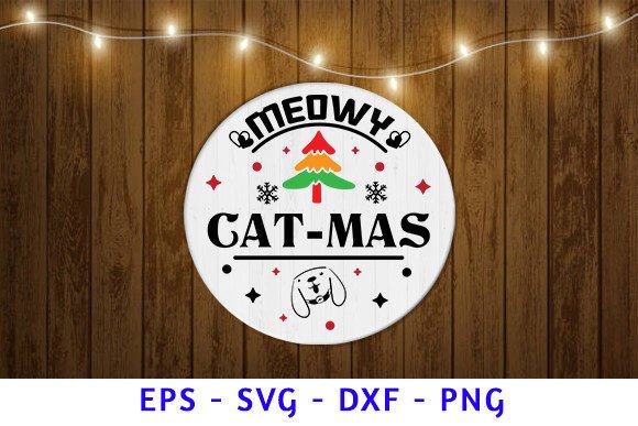 Meowy Cat-mas Christmas Pet Lover SVG Graphics for Crafts