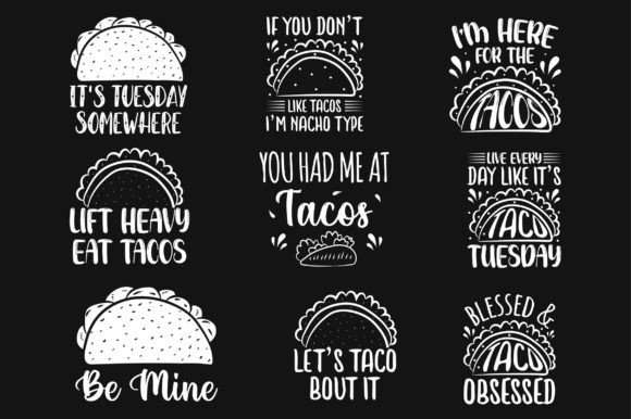 Tacos Typography SVG T-shirt Bundle